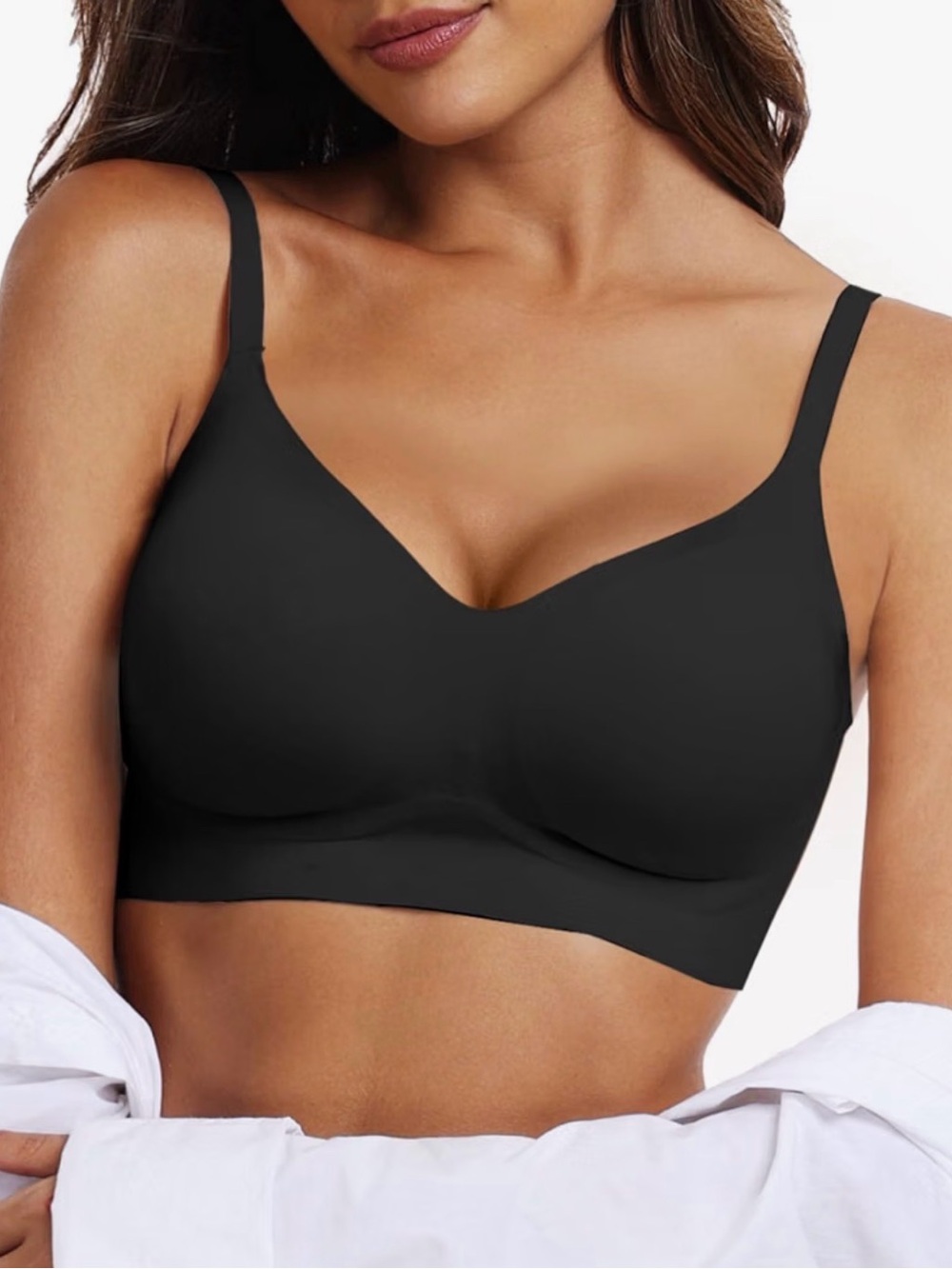 Oeak Seamless XL Black Wireless Everyday Bra - Women Intimates & Sleepwear